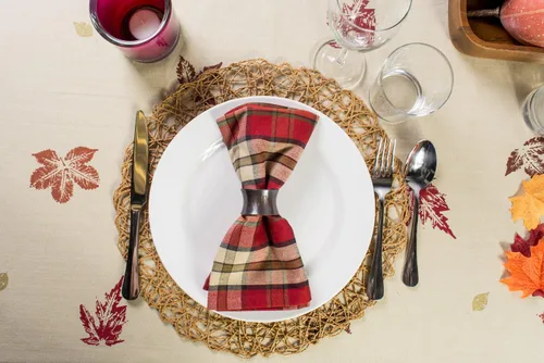 Miniatura 5 de Mantel/Camino de mesa/Servilleta de 100% algodón, lavable a máquina, para cena y día festivo, de DII