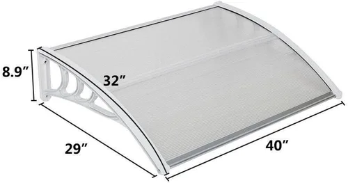 Miniatura 3 de Toldo de ventana de 40 x 30 pulgadas para puerta delantera, cubierta gris para puerta de jardín
