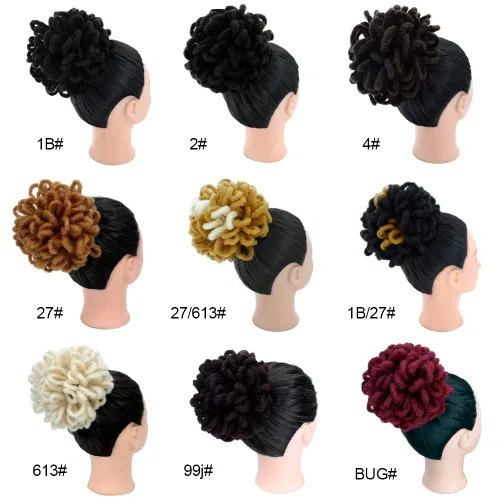 Miniatura 8 de Yinmei Baibian Loc Cola de Caballo con Cordón Moño de Pétalos Moños de Rastas Afro Rojas Cola de Caballo Rizado Hinchado Trenza Colas de Caballo