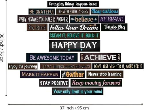 Miniatura 2 de 23 piezas inspiradoras para tablón de anuncios, carteles motivacionales para aula, citas laminadas, afirmación positiva, carteles motivacionales