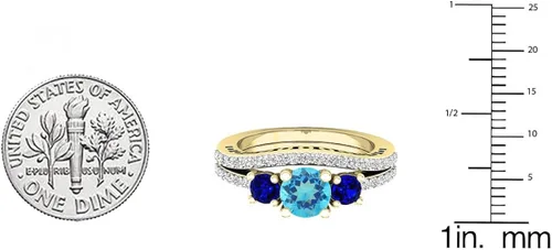 Miniatura 3 de Dazzlingrock Collection - Juego de anillos de compromiso para mujer (14 quilates, 0.217in, oro amarillo)