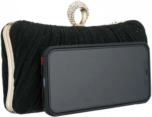 Miniatura 5 de Bolso de mano para mujer plisado con purpurina y bolsa de noche con diamantes de imitación para fiesta de boda de novia