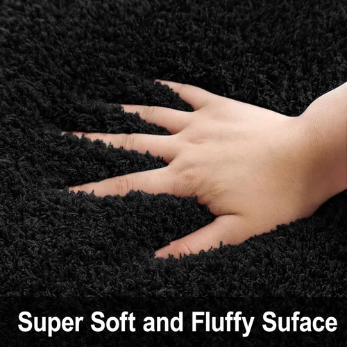 Miniatura 4 de Alfombras suaves para dormitorio, alfombra de pasillo de 2 x 6 pies, alfombra de felpa lanuda antideslizante para mesita de noche, sofá, sala