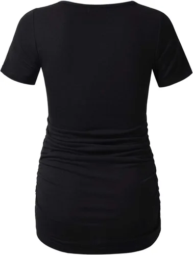 Miniatura 63 de GINKANA Blusas de maternidad de manga corta, diseño floral, fruncido, casual, para mamá, para embarazo
