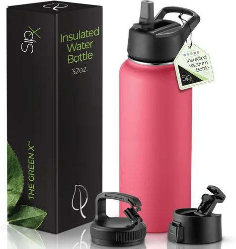 Miniatura 22 de SIPX™ Botella de Agua Aislada de 18 oz con 3 Tapas – Acero Inoxidable a Prueba de Fugas, Triple Aislamiento – Frío 24 Horas/Caliente 12 Horas