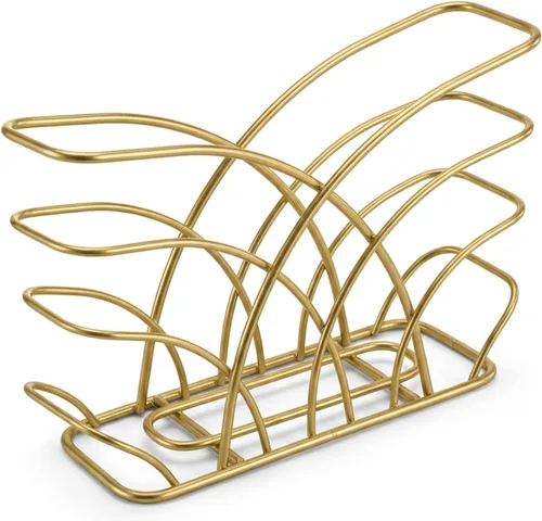 Miniatura 24 de Servilletero para mesa – Dispensador de servilletas vertical de hierro plateado para servilletas de papel, dispensador de servilletas para cocina