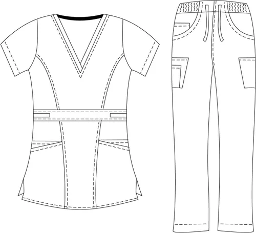Miniatura 2 de Dagacci uniforme médico elastizado ultrasuave con bolsillo delantero, para mujer
