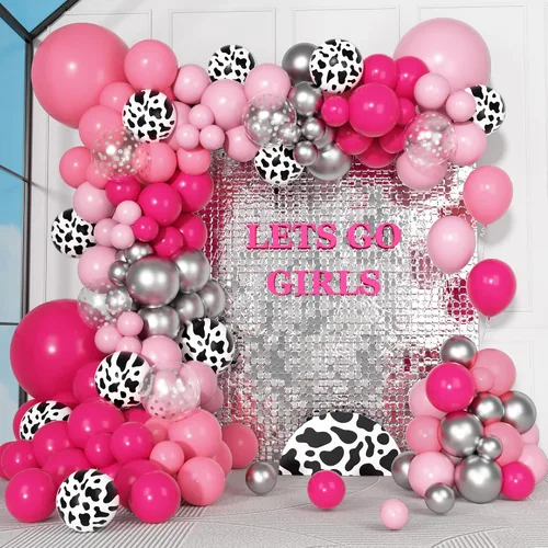 Miniatura 15 de Kit de Arco de Guirnalda de Globos de Vaquero Occidental de 170 Piezas, Globos de Confeti Negro y Marrón con Estampado de Vaca para Granja