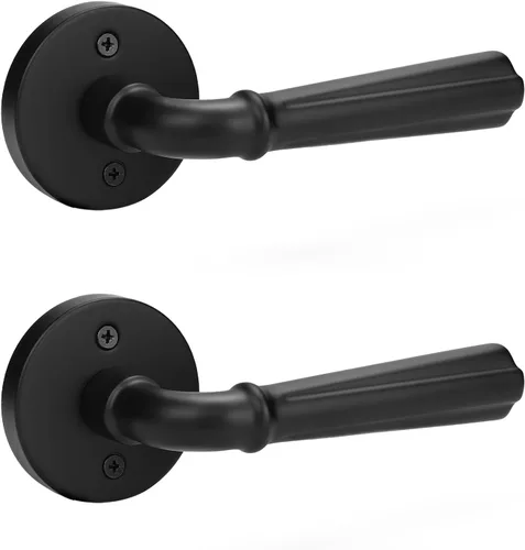 Miniatura 34 de Orger Paquete de 1 manija de puerta de paso de níquel cepillado, manija de puerta de armario sin llave, juego de manijas interiores sin bloqueo