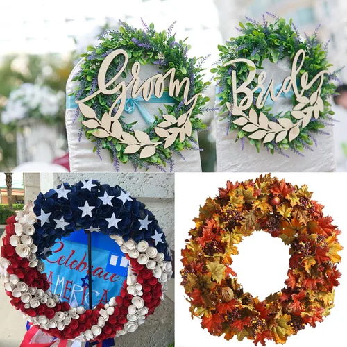 Miniatura 7 de 6 marcos de corona de madera para manualidades, manualidades de madera sin terminar, anillos de aro florales, guirnalda de Navidad, decoraciones