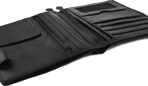 Miniatura 4 de Funda para planificador de cuero genuino A6 con presilla para bolígrafo, ranuras para tarjetas, bolsillos con cremallera, funda para organizador