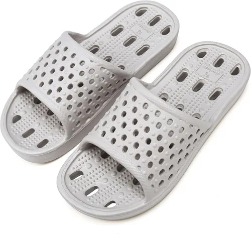 Miniatura 7 de clootess - Zapatos de ducha deslizantes para hombres y mujeres, sandalias de baño con agujeros, sandalias para piscina, gimnasio, dormitorio