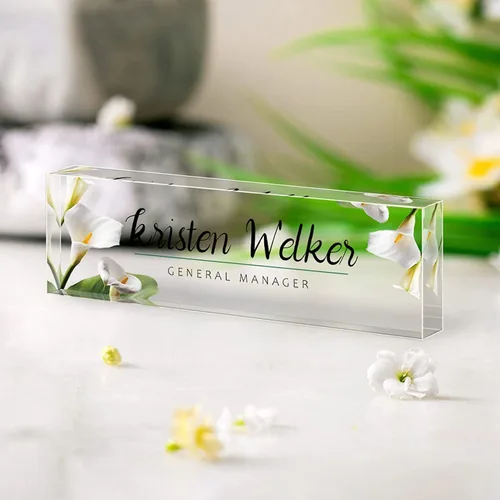 Miniatura 14 de Placa de nombre de escritorio personalizada, placa de identificación acrílica personalizada para decoración de escritorios, regalos de Al profesor