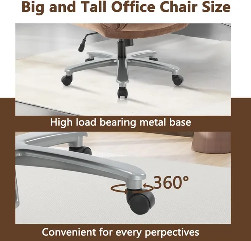 Miniatura 9 de CLATINA Silla de oficina ejecutiva ergonómica grande y alta con tapizado giratorio de 800 libras, alta capacidad, altura ajustable, acolchado