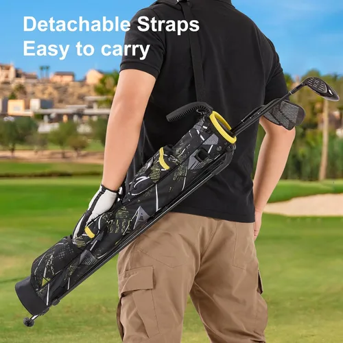 Miniatura 2 de Golf Stand Bag, 2 Way Dividers Golf Bag, Sunday Golf Bag Lightweight Par 3 Golf Bag, Pitch and Putt Youth Golf Bag with Multiple Storage Pockets for