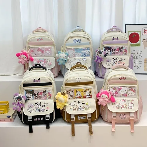 Miniatura 7 de Linda mochila kawaii, bolso Y2k Cutecore estético Grunge coquette Harajuku 2000s Bookbag diario senderismo, Rosado, Mochila Kawaii Cutecore Daypack