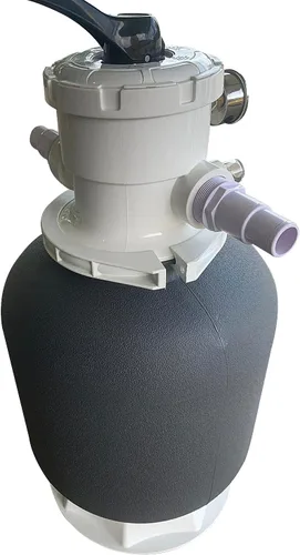 Miniatura 4 de FibroPool Filtro de arena para piscina de 14 pulgadas, 75 libras, sobre el suelo hasta 3500 galones, válvula multipuerto de 6 vías, compatible