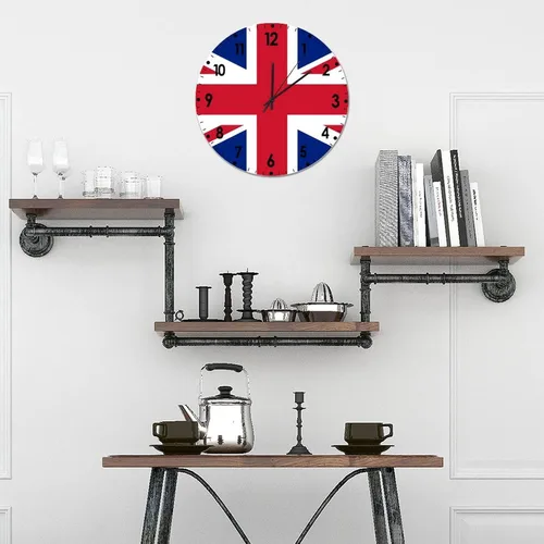 Miniatura 847 de Cheyan Reloj de pared con bandera de Canadá de 12 pulgadas, silencioso, sin tictac, de PVC, funciona con pilas, reloj redondo decorativo, regalo