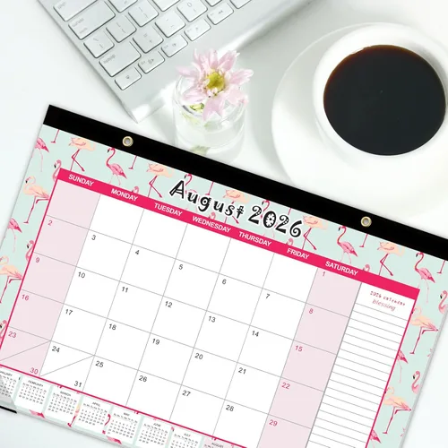 Miniatura 6 de GuassLee Calendario de escritorio 2026-2027, Calendario de escritorio con páginas mensuales de 17 x 11.5 pulgadas, desde enero de 2026 hasta junio
