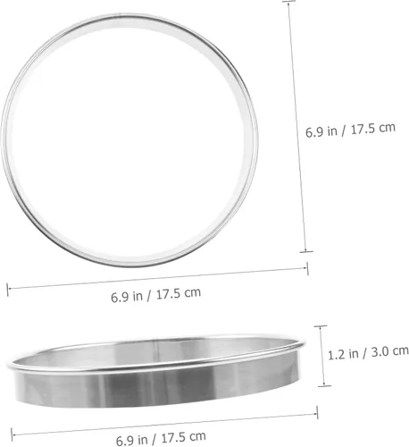 Miniatura 2 de BESTonZON Anillo de cocina para salsa de pizza de 6.88 pulgadas, herramienta para hornear de acero inoxidable con borde profundo para untar salsa