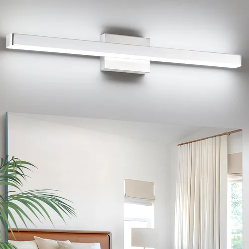 Miniatura 11 de Barra de luz LED moderna para tocador de baño (16 pulgadas, blanco frío 6000 K), accesorios de iluminación de pared de baño de acrílico moderno