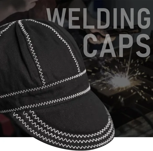 Miniatura 3 de YESWELDER Gorra de soldadura, Negro 7-5/8", Gorra protectora reversible resistente al calor para soldadores