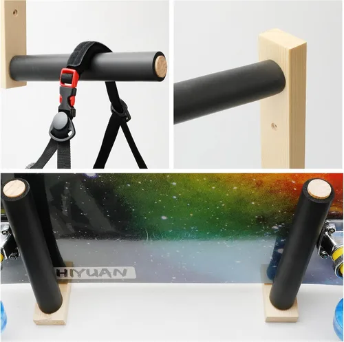 Miniatura 4 de Estante de almacenamiento para patineta, soporte de esquí y snowboard, estante flotante de montaje en pared, organizador de monopatín