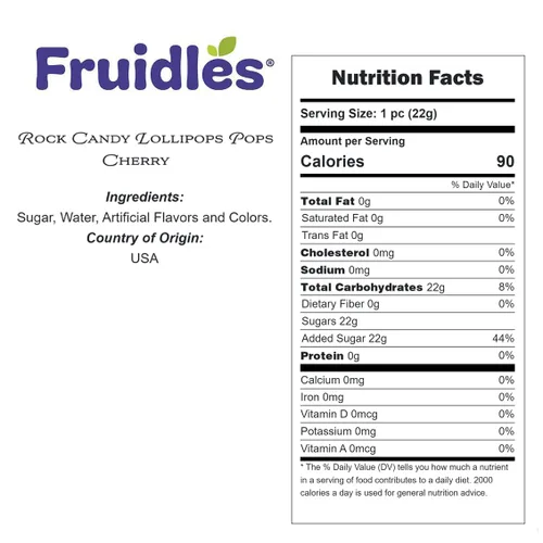 Fruidles Paletas rosadas de caramelo de cereza y marrasquino, surtido de colores y sabores, envueltas individualmente, 6.5 pulgadas (paquete de 3)