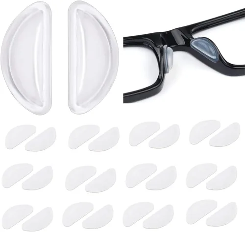 Miniatura 8 de Junsika Almohadillas para la nariz para gafas, almohadillas adhesivas de silicona suave para anteojos, antideslizantes, para cámara de aire