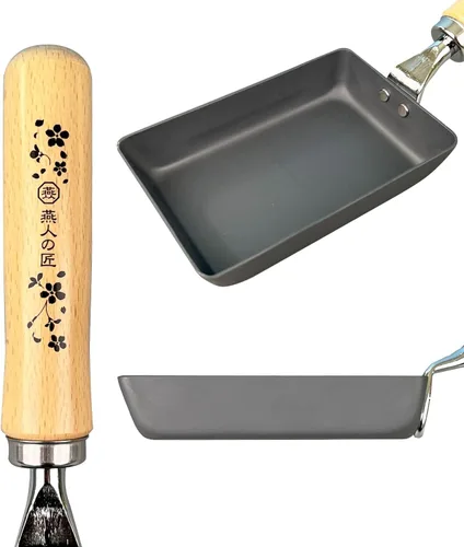 Miniatura 4 de KAKUSEE Tamagoyaki - Molde para tortilla japonesa enrollada, bandeja para huevos de hierro, lista para inducción, fabricada en Tsubame, Japón