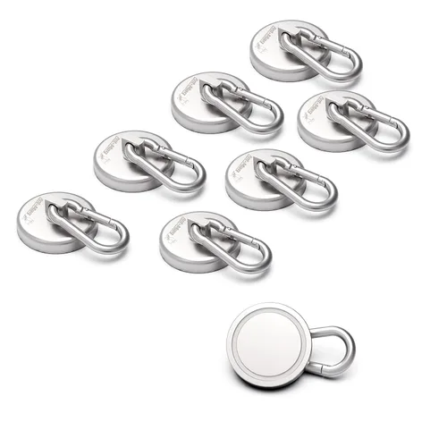 Miniatura 9 de Ant Mag Ganchos magnéticos de neodimio resistentes con mosquetón giratorio, capacidad de 140 libras, para colgar en interiores y exteriores