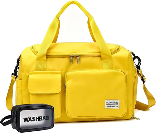 Miniatura 67 de Bolsa de Gimnasio Pequeña para Mujer, Bolsa de Lona de Viaje, Bolsa de Fin de Semana con Compartimento para Zapatos