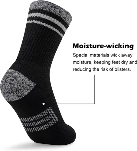 Miniatura 4 de Gonii Crew Socks Women Hiking Running Athletic Cushioned Compression Socks 5-6 Pairs