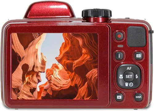 Miniatura 3 de Kodak Pixpro AZ405 Cámara digital (AZ405RD) El paquete incluye: tarjeta de memoria de 64 GB, baterías recargables, funda, correa para el cuello