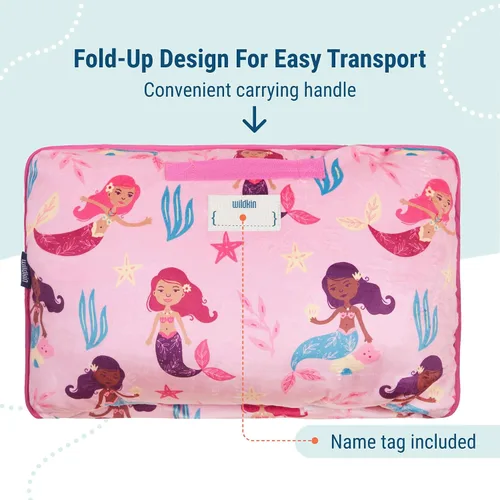 Miniatura 4 de Wildkin Tapete para siesta de terciopelo para niñas – Tapete suave y acogedor para dormir con manta integrada para guardería, preescolar, jardín