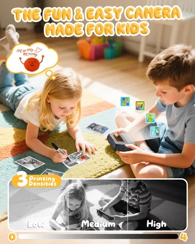 Miniatura 4 de Cámara para Niños con Impresión Instantánea, Cámara Instantánea HD 1080P para Niños con Tarjeta de 32G y 3 Rollos de Papel de Impresión, Juguete