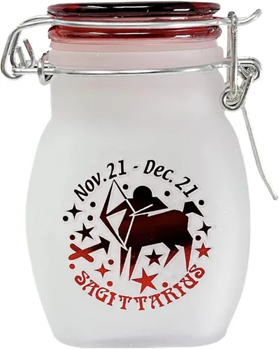 Miniatura 8 de Frasco de Almacenamiento de Vidrio Hermético a Prueba de Olores del Signo del Zodiaco, Cuarto de Onza (125ml), 3.25'' (Signo Astrológico de Acuario)