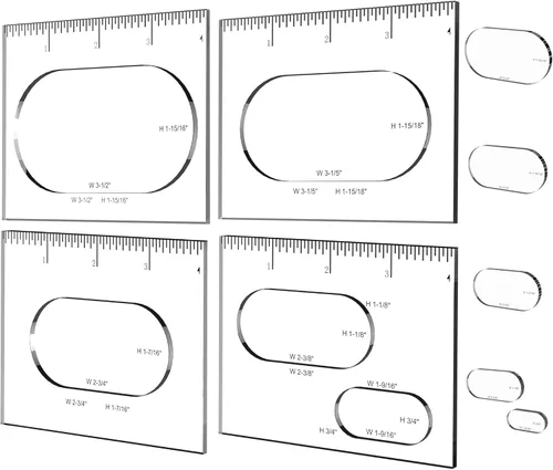 Miniatura 8 de Paquete de 4 plantillas de incrustaciones circulares para enrutador para carpintería, plantillas decorativas para enrutador