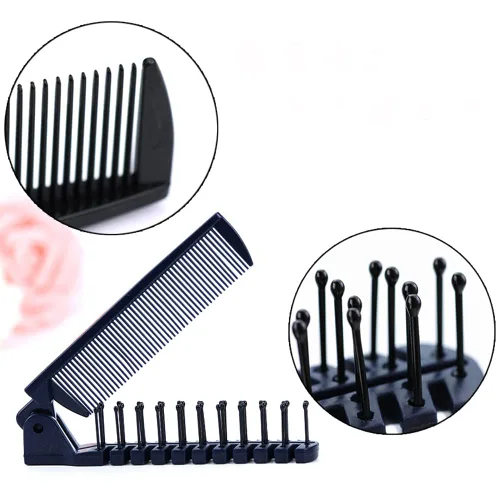 Miniatura 3 de GBSTORE Peine plegable para el cabello, cepillo portátil de viaje para el cabello, peine de masaje antiestático de doble cabeza, para niñas, niños