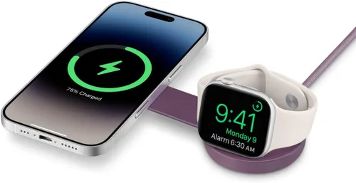 Miniatura 14 de Butterfly - Cargador inalámbrico plegable compacto 2 en 1 con adaptador de viaje, carga MagSafe Duo de 15 W para iPhone, AirPods y Apple Watch