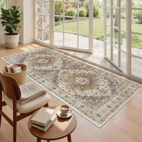 Miniatura 192 de Madane Tapete lavable de 2 x 10 pies para pasillo, cocina, recibidor, clásico, suave, antideslizante para interiores, casa de campo, baño, sala