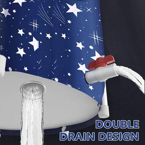 Miniatura 4 de BESTHLS Bañera Plegable Portátil para Remojo, Tina de Baño Ecológica para Cabina de Ducha (Cielo Azul -1)