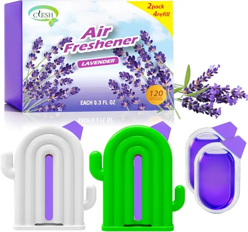 Miniatura 10 de Ambientador para el hogar, paquete de 2, 2 recargas, aroma de eucalipto, eliminador de olores, hasta 120 días, ambientador en forma de cactus