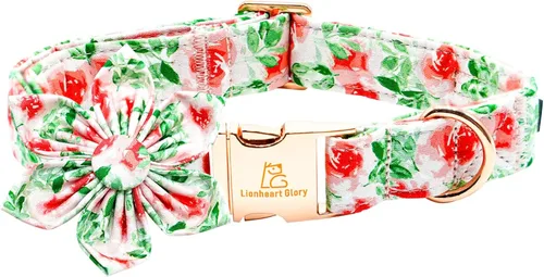 Miniatura 21 de Lionheart glory Collar de perro con flor, collar de perro azul con flores, collar de verano para perro niño o niña, suave, duradero, ajustable