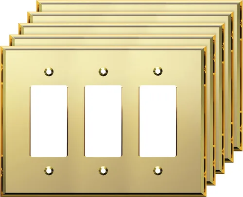 Miniatura 44 de LIDER Placa de Pared Decorativa de Acrílico Reflectante, Placa de Interruptor de Luz Espejada, Cubierta de Tomacorriente de Plexiglás, Vidrio Dorado
