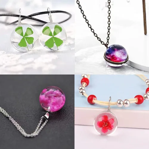 Miniatura 2 de 6 moldes de resina de silicona de esfera pequeña, molde de fundición de resina epoxi TuNan Ball para collares, colgantes, aretes, joyería