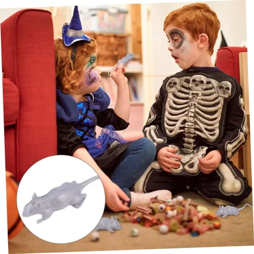 Miniatura 4 de ibasenice 10pcs Realistic Halloween Simulation Mice Prank Lightweight Plastic Fake Rats for Party Decorations and Scary Home Props