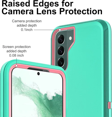Miniatura 3 de Funda para S22 Plus, Samsung Galaxy S22 Plus con protector de pantalla de TPU flexible autorreparable [2 unidades], funda de cuerpo completo a Azul