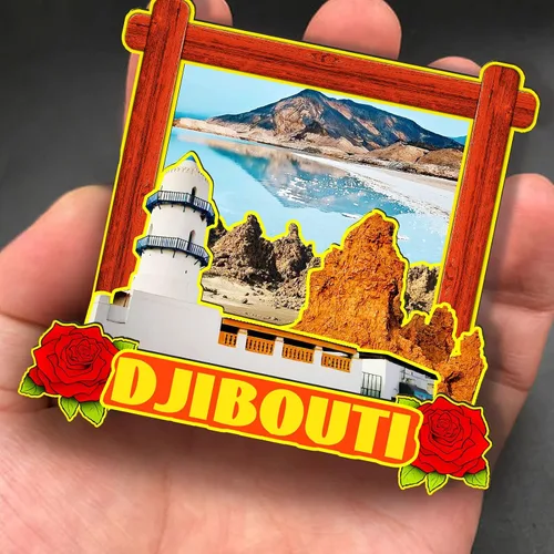 Miniatura 4 de Imán de madera de Djibouti África 3D para nevera, recuerdos coleccionables, decoración hecha a mano, artesanías 2