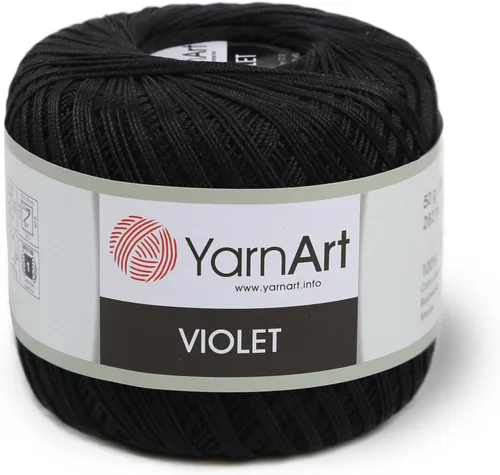 Miniatura 14 de Yarn Art - 1 madeja YarnArt Violet, 100 hilos de hilo de algodón mercerizado, hilo de ganchillo para tejer a mano, bordado y manualidades
